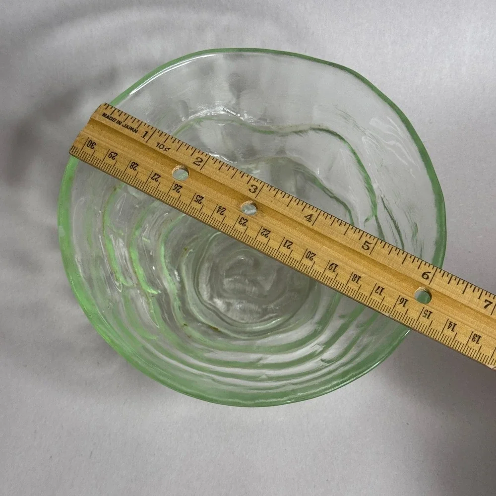 Vintage Light Green Textured Glass 6